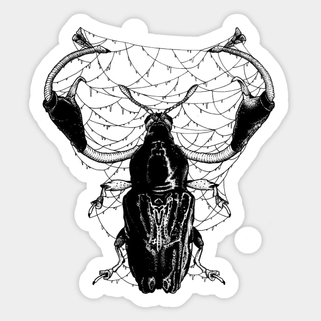 Metal beetle Sticker by ArtbyGraves